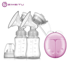 Load image into Gallery viewer, ZIMEITU Double Electric breast pumps Powerful Nipple Suction USB Electric Breast Pump with baby milk bottle Cold Heat Pad Nippl