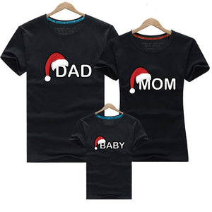 Dad Mom Baby Christmas T-Shirt Clothing for Family Matching Outfits Clothes Mother Daughter Father Son Look Mommy and Me Shirt