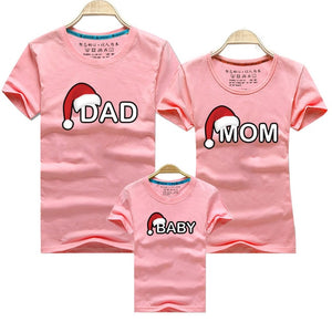 Dad Mom Baby Christmas T-Shirt Clothing for Family Matching Outfits Clothes Mother Daughter Father Son Look Mommy and Me Shirt