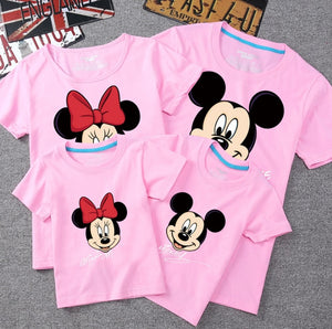 Summer Family Matching Outfits Mommy Daddy Kid Son Baby T-Shirt Shirts Family Clothes Child Mickey Minnie Tops Photography