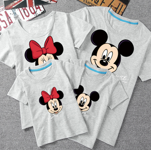 Summer Family Matching Outfits Mommy Daddy Kid Son Baby T-Shirt Shirts Family Clothes Child Mickey Minnie Tops Photography