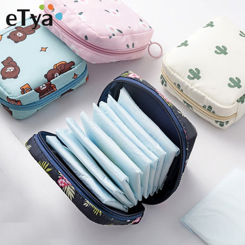 eTya Mini Women Cosmetic Bag Cactus Travel Toiletry Storage Bag Beauty Makeup Bags Cosmetics Organizer Zipper Make Up Case Pouch
