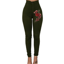 Load image into Gallery viewer, Jaycosin New Fashion Sexy Ladies Casual Skinny Floral Applique Jeans Woman Elastic High Waist Stretch Slim Pencil Trousers 10#10