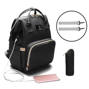 Maternity Bags USB Interface Baby Diaper Bag Backpack Waterproof Mom Bag Large Capacity Nappy Bag Nursing Bag Travel Backpack
