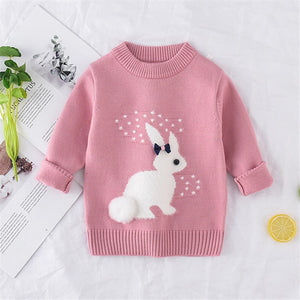 New Arrival girl Sweater Children Clothing rabbit Pattern Knitted Sweater Baby girls Pullover Sweater Knitwear 1-5T Kids