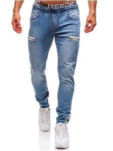 3 Styles Men Stretchy Skinny Biker Slim Fit Denim Men Multi-pocket zipper pencil Pants men casual jeans fashion Casual Trousers