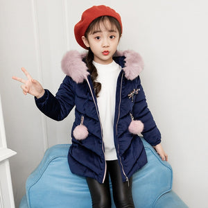 Winter Girls Fur Coat Fahion Thick Warm Baby Girl Faux Fur Jackets Coats Parka Kids Outerwear Clothes Kids Coat Age 3-12 Years