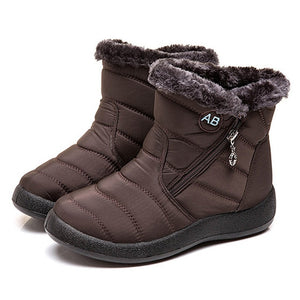 Snow Boots Plush Warm Ankle Boots For Women Winter Boots Waterproof Women Boots Female Winter Shoes Zip Booties Free Shipping