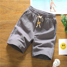 Load image into Gallery viewer, Brand Men&#39;s Casual Shorts High Quality Linen Cotton Comfort Shorts Male Streetwear Solid Color Loose Fashion Shorts Men FK66