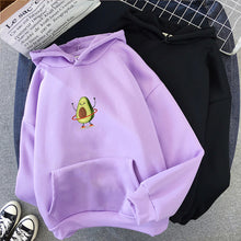 Load image into Gallery viewer, Casual Avocado Hoodies Women Brand Long Sleeve Warm Hooded Violet Sweatshirt Hoodie Coat Casual Pullovers Oversize Sportswear