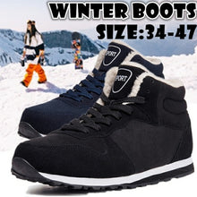 Load image into Gallery viewer, Men boots Men&#39;s Winter Shoes Fashion Snow Boots Shoes Plus Size Winter Sneakers Ankle Men Shoes Winter Boots Black Blue Footwear