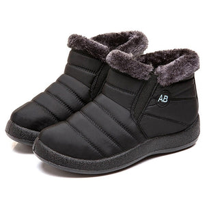 Snow Boots Plush Warm Ankle Boots For Women Winter Boots Waterproof Women Boots Female Winter Shoes Zip Booties Free Shipping