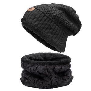 Women Men Scarf Hat Set Beanies Knitted Skullies Hats Pure Colour Autumn And Winter Warm Pure Colour Unisex Solid Color Outdoor