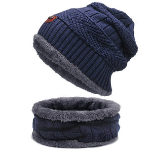 Women Men Scarf Hat Set Beanies Knitted Skullies Hats Pure Colour Autumn And Winter Warm Pure Colour Unisex Solid Color Outdoor