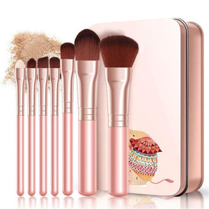 7 Pcs Makeup Brush Eye Shadow Blush Eyebrow Portable Soft Beauty Tools for Women QS888