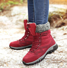 Load image into Gallery viewer, NAUSK New Women Boots High Quality Leather Suede Winter Boots Shoes Woman Keep Warm Waterproof Snow Boots Botas mujer