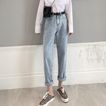 Load image into Gallery viewer, Vintage Harem Jeans Women Blue High Waist Denim Pants Mujer Mom Boyfriend Straight Jeans Autumn Spring 2019 Denim Jeans