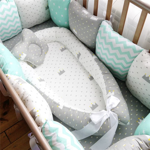 80*50cm Baby Nest Bed Portable Crib Travel Bed Infant Toddler Cotton Cradle for Newborn Baby Bed Bassinet Bumper