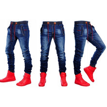 Load image into Gallery viewer, MJARTORIA Mens Jeans Patchwork Trousers Male Denim Pencil Jeans Zipper Pants 2019 New Fashion Zipper Pants