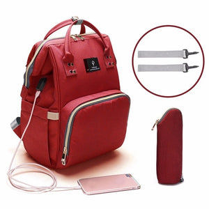 USB Baby Diaper Bags Large Nappy Baby Bag Upgrade Fashion Waterproof Mummy Bag Maternity Travel Backpack Nursing Handbag for Mom
