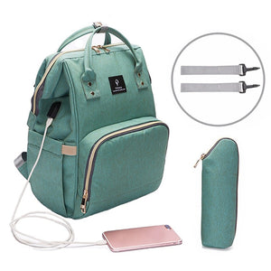USB Baby Diaper Bags Large Nappy Baby Bag Upgrade Fashion Waterproof Mummy Bag Maternity Travel Backpack Nursing Handbag for Mom