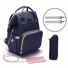 Load image into Gallery viewer, USB Baby Diaper Bags Large Nappy Baby Bag Upgrade Fashion Waterproof Mummy Bag Maternity Travel Backpack Nursing Handbag for Mom