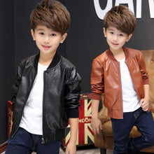 Load image into Gallery viewer, Baby Boy Clothes Winter Leather Jacket Kids Coat Black and Brown Color Children Jackets ALIJUTOU Kids Jacket For Boys