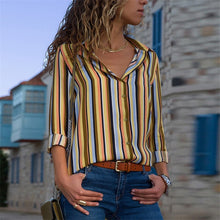 Load image into Gallery viewer, Women Blouses 2020 Fashion Long Sleeve Turn Down Collar Office Shirt Leisure Blouse Shirt Casual Tops Plus Size Blusas Femininas