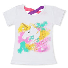Load image into Gallery viewer, 2019 Summer Fashion Unisex Unicorn T-shirt Children Boys Short Sleeves White Tees Baby Kids Cotton Tops For Girls Clothes 3 8Y