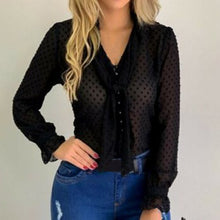 Load image into Gallery viewer, DIHOPE Summer Chiffon Tops Women Pink Blouses and Shirt New Sweet Office Style Women Long Sleeve Shirt blusas mujer de moda 2020