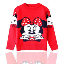 Load image into Gallery viewer, Minnie 2 4 6 8 Years Baby girls Winter Autumn Cartoon Pullover Knit Sweaters Christmas New Year Costume Girls Sweaters Clothes