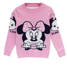 Load image into Gallery viewer, Minnie 2 4 6 8 Years Baby girls Winter Autumn Cartoon Pullover Knit Sweaters Christmas New Year Costume Girls Sweaters Clothes