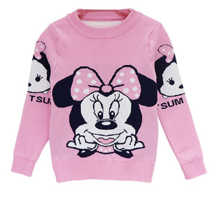 Minnie 2 4 6 8 Years Baby girls Winter Autumn Cartoon Pullover Knit Sweaters Christmas New Year Costume Girls Sweaters Clothes
