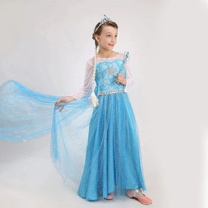 Girls Dress Christmas Anna Elsa Cosplay Costume Dresses Girl Princess Elsa Dress for Birthday Party Children Kids Clothing