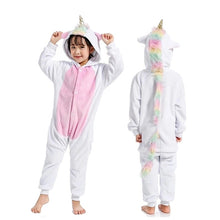 Load image into Gallery viewer, Girls Boys Winter Kigurumi Pajamas Unicorn Cartoon Anime Animal Onesies Kids Sleepwear Flannel Warm Jumpsuit Children Pajamas
