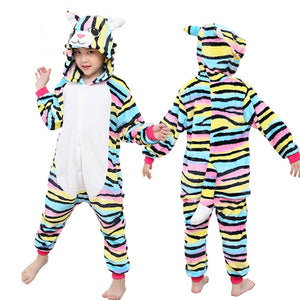 Children Stitch Kigurumi Pajamas Boy Girl Anime Overall Panda Pijama Onesie Kids Baby Costume Winter Animal Sleepwear Cosplay