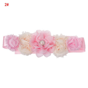 Maternity Sash for Photo Shooting Floral Maternity Photography Props Waistband 72XC