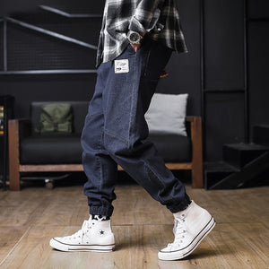 Plus size Jeans Men Hip hop StreetWear Joggers Ankle Length Denim Cargo Pants Loose Pocket Harem Trousers Sweatpants