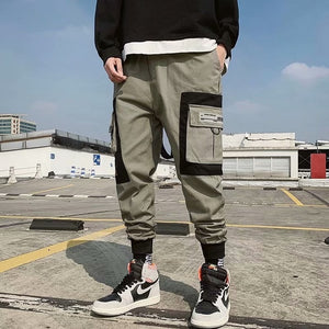 Ribbons Harem Joggers Men Cargo Pants Streetwear 2020 Hip Hop Casual Pockets Track Pants Male Harajuku Fashion Trousers