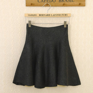2015 New Autumn Winter Short Skirts Woman High Waist Knitting Woolen Skirt Female Plus Size Pleated Skirt Free ShippingC028
