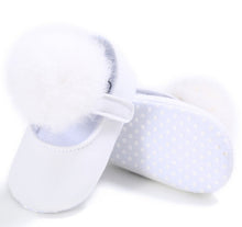 Load image into Gallery viewer, Cute Hair Ball Shoes Newborn Baby Girls 0-18M Baby Shoes Infant Toddler Solid Soft Crib Shoes