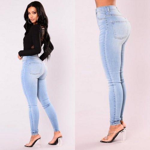 ITFABS Newest Arrivals Fashion Hot Women Lady Denim Skinny Pants High Waist Stretch Jeans Slim Pencil Jeans Women Casual Jeans