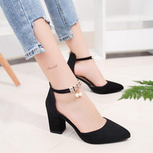 Load image into Gallery viewer, HOT Dress Shoes High Heels Boat Shoes Wedding Shoes tenis feminino  Summer Women Shoes Pointed Toe Pumps Side with Pearl 7.5CM
