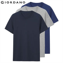 Load image into Gallery viewer, Giordano Men T Shirt Men Short Sleeves 3-pack Tshirt Men Solid Cotton Mens Tee Summer T Shirt Men Clothing Sous Vetement Homme
