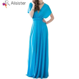 Elegant Gradient Casual Women Maxi Dress Sexy Multiway Dress Donne Boho Club Vestito Party Wedding Bridesmaid Maternity Dresses