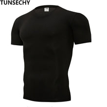 Load image into Gallery viewer, TUNSECHY Fashion pure color T-shirt Men Short Sleeve compression tight Tshirts Shirt S- 4XL Summer Clothes Free transportation