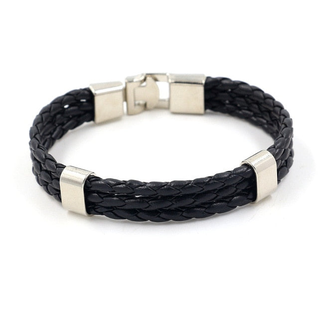 Straightly Han Edition Fashion Woven Leather Bracelet Simple Man Leather Bracelet Undertakes Accessories Wholesale