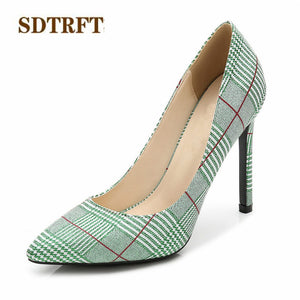 SDTRFT stilettos 11cm thin high heels wedding shoes woman sexy Shallow mouth pumps Pointed Toe zapatos mujer Plus:35-44 45 46