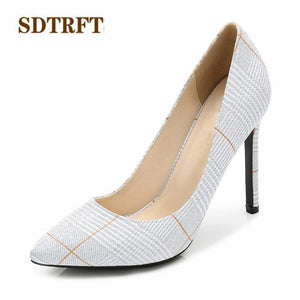 SDTRFT stilettos 11cm thin high heels wedding shoes woman sexy Shallow mouth pumps Pointed Toe zapatos mujer Plus:35-44 45 46