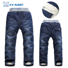 Load image into Gallery viewer, High quality thick winter warm cashmere kids baby pants Boys children&#39;s trousers children jeans